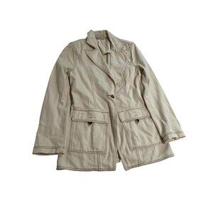 Dress To Rio de Janeiro Denim Blazer in Cream